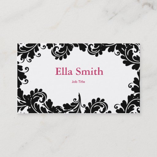 Customizable Damask Circle  business card