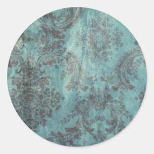 damask classic round sticker