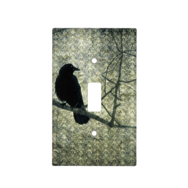 Damask Crow Light Switch Cover (Front)