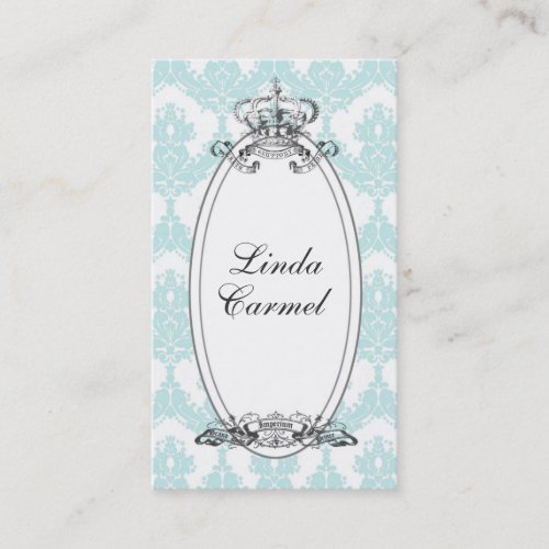 Damask Crown Business Card (Mint)