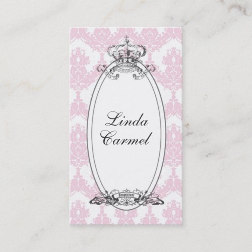 Damask Crown Business Card (Peach)