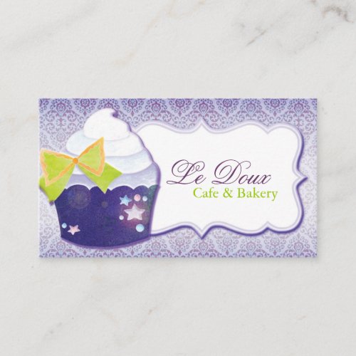 Damask Cupcake Bakery Business Cards