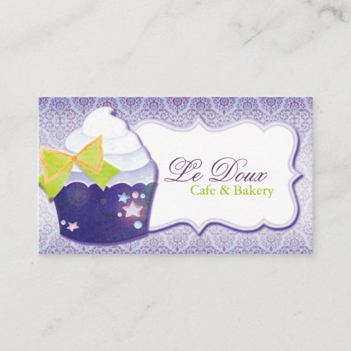 Customizable Damask Cupcake Bakery Business Cards