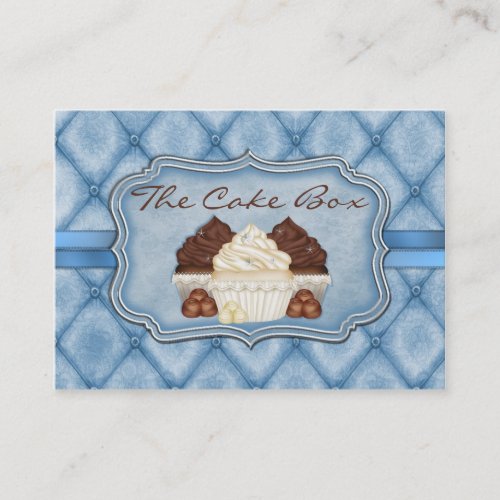 Damask Cupcake Chubby Business Card