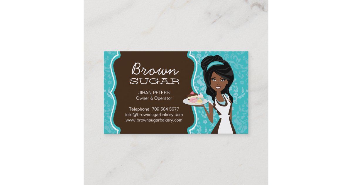 Damask Custom Bakery Business Card Zazzle