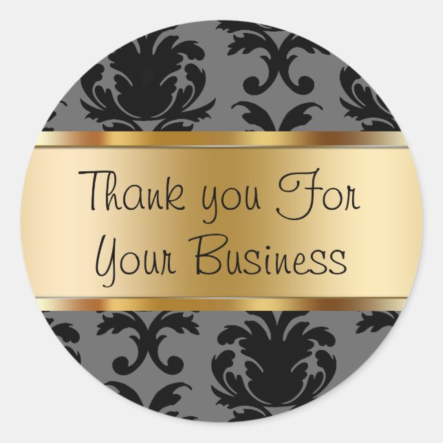 Damask Customer Thank You Stickers (Front)