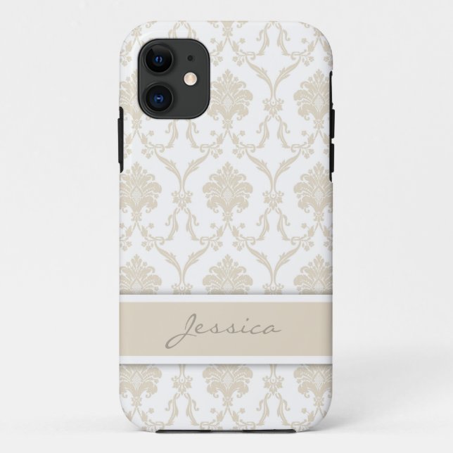 Damask Customizable iPhone Case (Back)