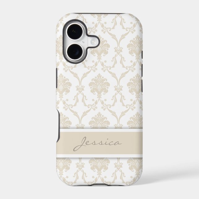 Damask Customizable iPhone Case (Back)