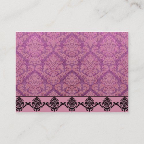 Damask Cut Velvet, DOUBLE DAMASK in Pink Business Card Templates