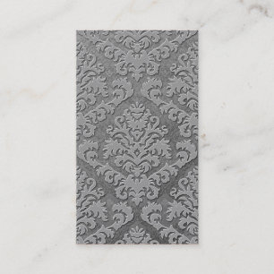 Damask Cut Velvet, Double Damask Monotone in Gray Business Card