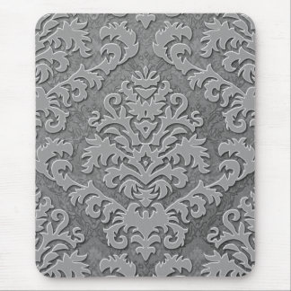 Damask Cut Velvet, Double Damask Monotone Mouse Pad