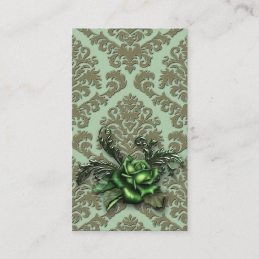 Customizable Damask Cut Velvet, DUSTY ROSE Business Card