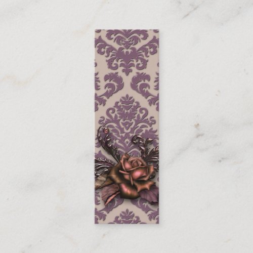 Damask Cut Velvet, DUSTY ROSE Business Card Template