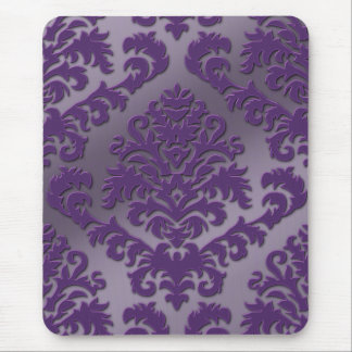 Damask Cut Velvet, Dusty Tones Mouse Pad