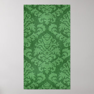 DAMASK CUT VELVET, TAPESTRY in GREEN Poster