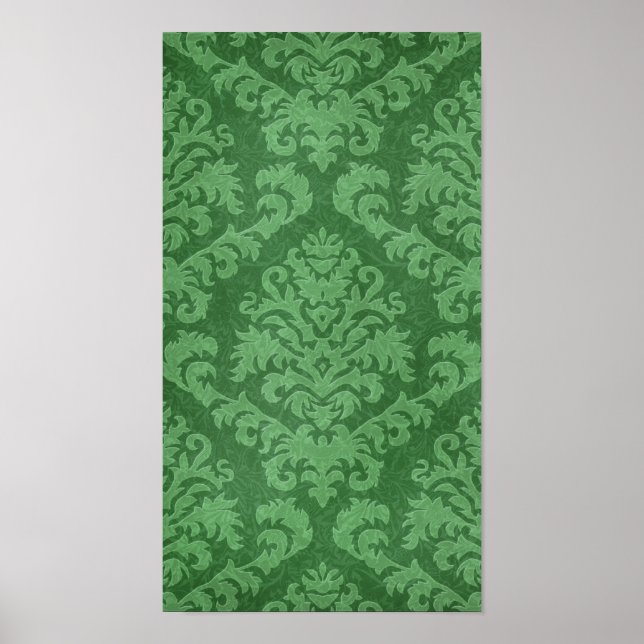 DAMASK CUT VELVET, TAPESTRY in GREEN Poster (Front)