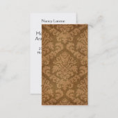 Damask Cut Velvet, Tapestry in Shades of Brown Business Card (Front/Back)