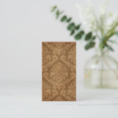 Damask Cut Velvet, Tapestry in Shades of Brown Business Card (Standing Front)
