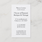 Damask Cut Velvet, Tapestry in Shades of Brown Business Card (Back)