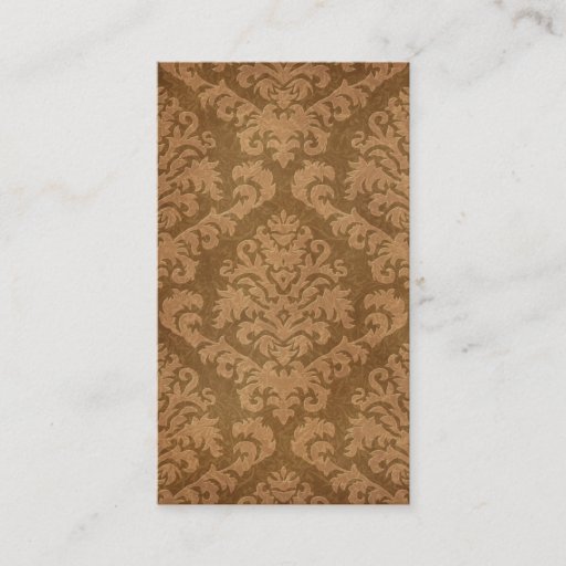 Customizable Damask Cut Velvet, Tapestry in Shades of Brown Business Card Template