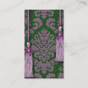 Damask Cut Velvet, Tassels & Leaves Business Card