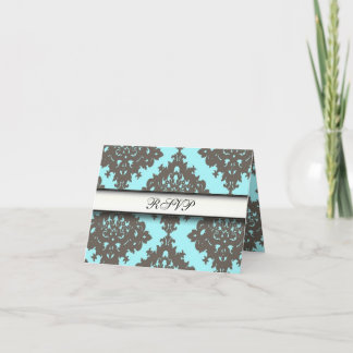 Damask Cute Vintage Elegant Classy RSVP Cards