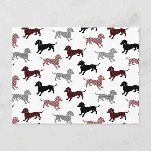 Damask Dachshunds Holiday Pattern