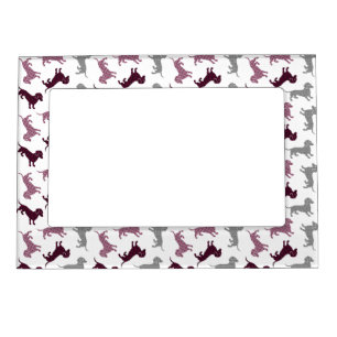 Damask Dachshunds Holiday Pattern Magnetic Picture Frame