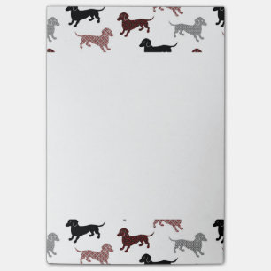 Damask Dachshunds Holiday Pattern Post-it Notes