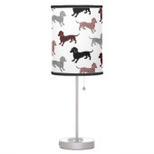 Damask Dachshunds Holiday Pattern Table Lamp (Left)