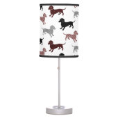 Damask Dachshunds Holiday Pattern Table Lamp (Front)