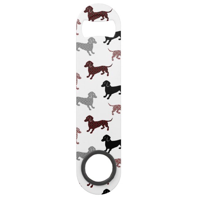 Damask Dackel Cute Dachshunds Speed Bottle Opener (Front)