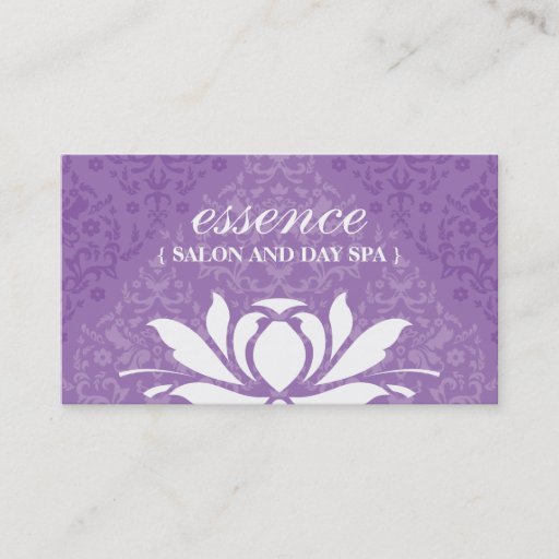 Customizable Damask Day Spa Business Cards