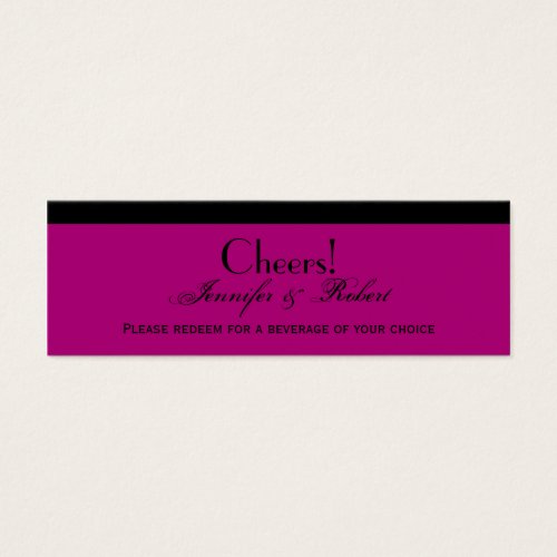 Damask Delight Berry Purple Wedding Drink Ticket Business Cards