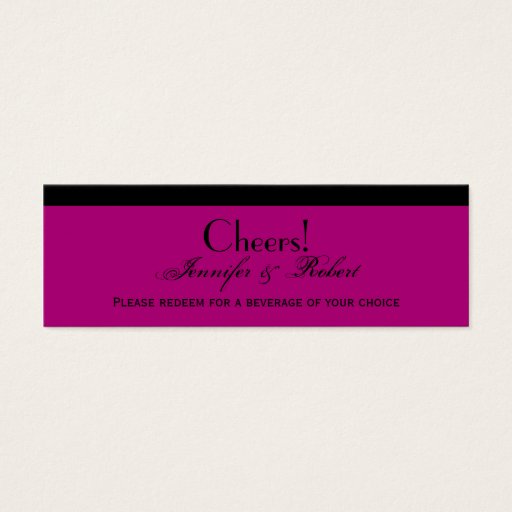 Customizable Damask Delight Berry Purple Wedding Drink Ticket Business Cards