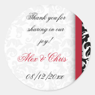 Damask Delight Favor Classic Round Sticker