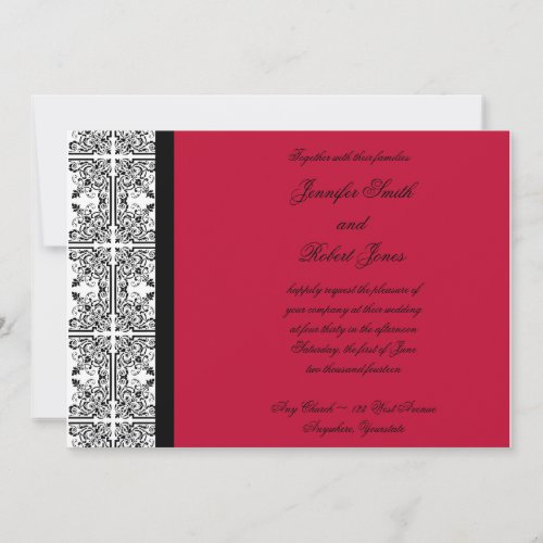 Damask Delight in Scarlet Red Invitation