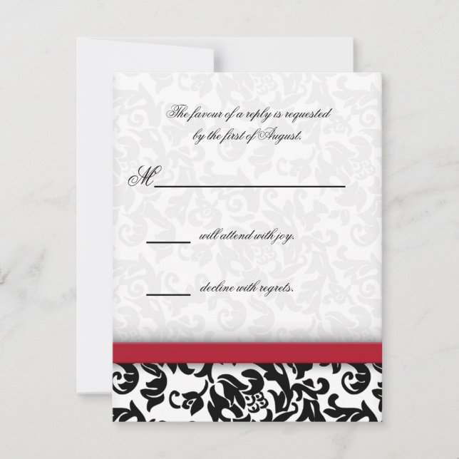 Damask Delight RSVP Card (Front)