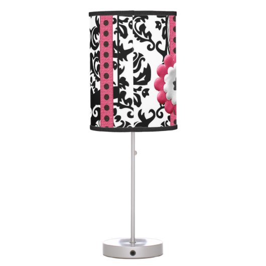 Damask  Design Desk or Bedroom Table Lamp (Back)