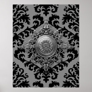 Damask Design, Filigree Medallion Poster