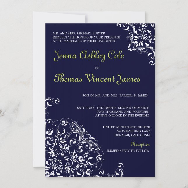 Damask Desire -wedding invitation (Front)