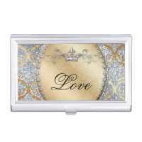 Damask Diamond Cool Jewelry Bling Glitter Business Card Holder