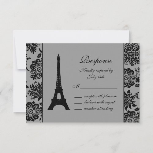 Damask Eiffel Tower RSVP