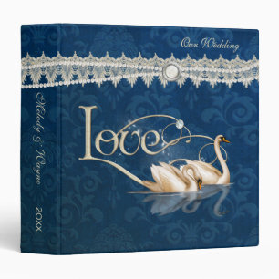 Damask Elegance Blue Binder