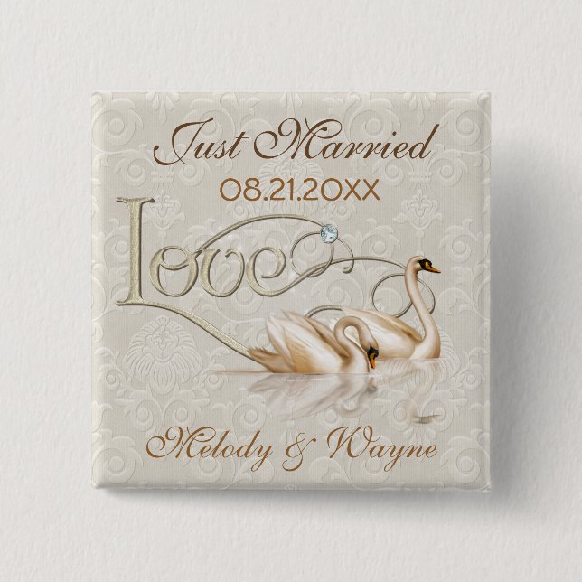 Damask Elegance Button (Front)