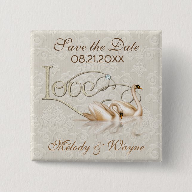 Damask Elegance Button (Front)
