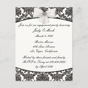 Damask Elegance Engagement Party Invitation