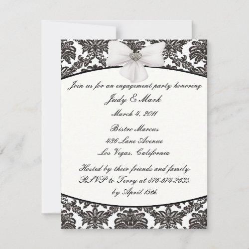 Damask Elegance Engagement Party Invitation