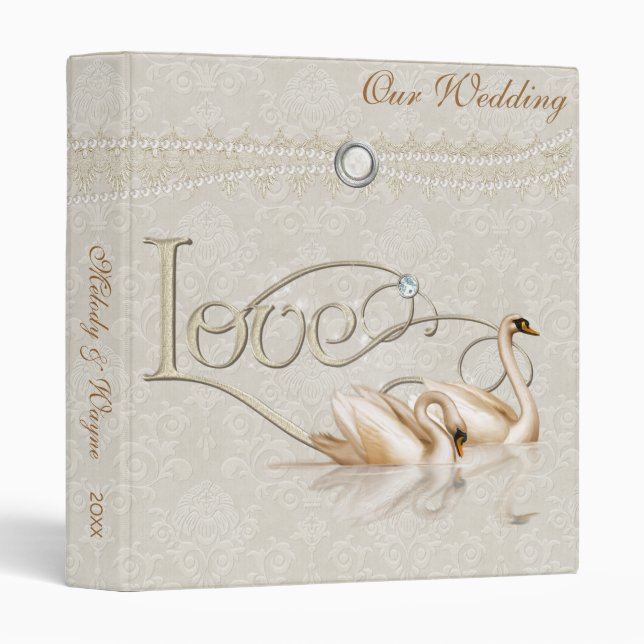 Damask Elegance Ivory Binder (Front/Spine)