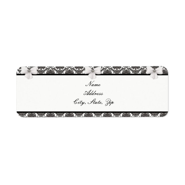 Damask Elegance Wedding Address Labels (Front)